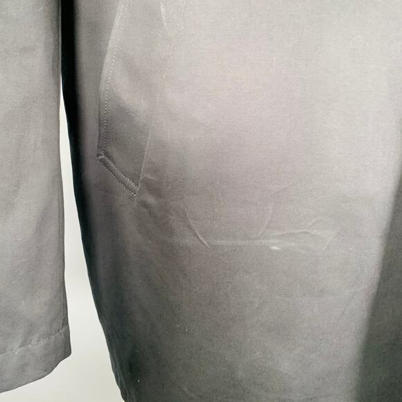 BARNEYS NEW YORK Size 46 Black Cotton Hidden Buttons Trench Coat - Picture 6 of 10